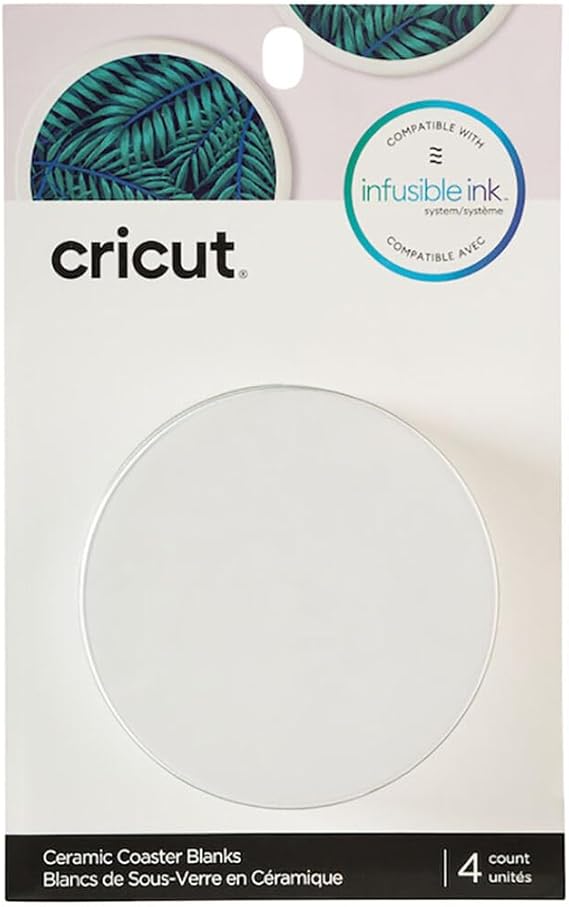 Cricut 2006582 Infusible Ink Dessous de verre rond Blanc Taille unique