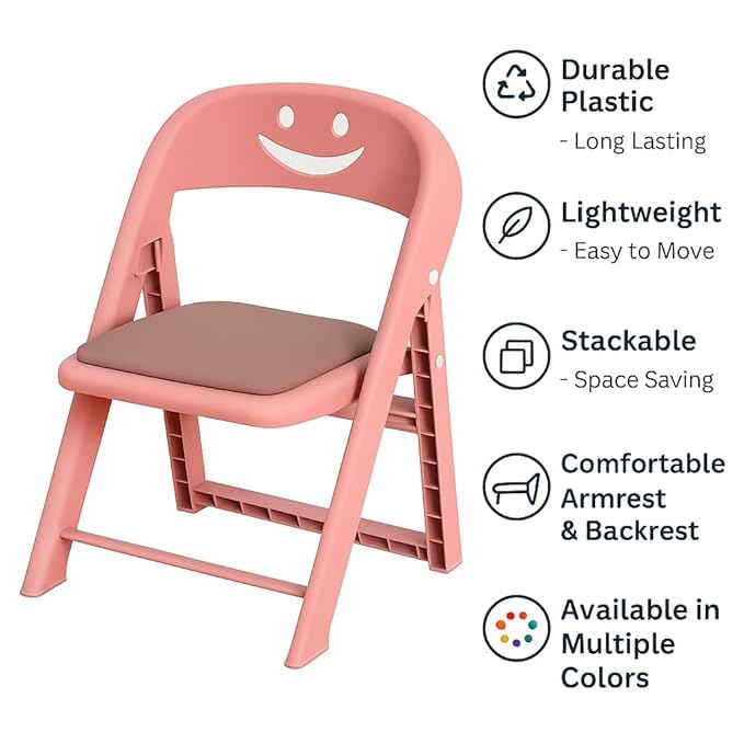 Image of Plastic Foldable Chair for Kids | School Study Chair for Indoor or Outdoor Use for Toddler Kids | Capacity 80 Kg