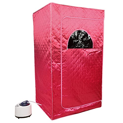 Sauna, Dampfsauna für Zuhause, Tragbare Sauna mit Fernbedienung, Portable Sauna Raum Kann Müdigkeit Lindern, Gewichtsverlust (B-rot)