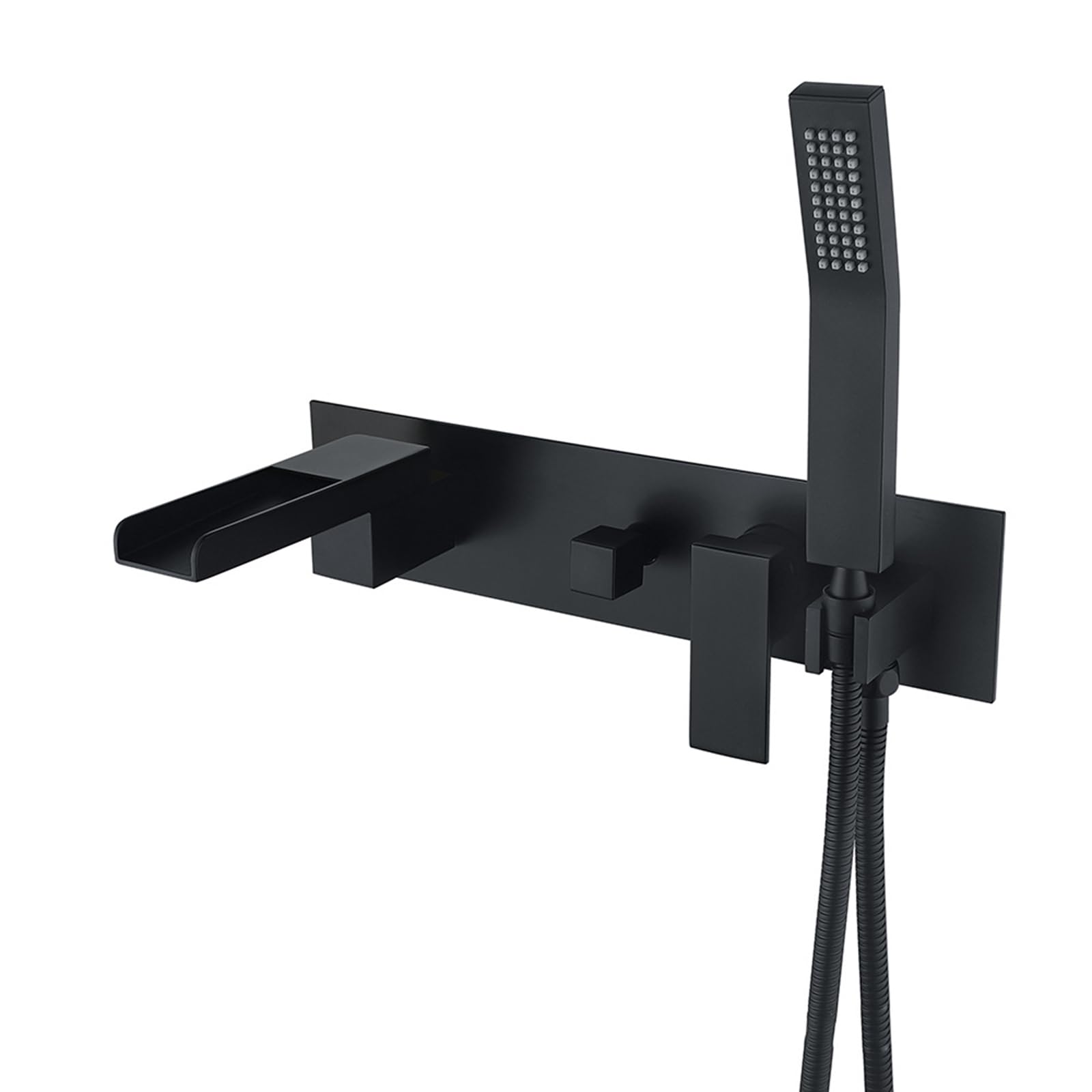 NZPOST Bathroom Mixer Tap with Shower Brushed Waterfall Tap with Shower Bath Tub Mixer Tap with Shower Hea