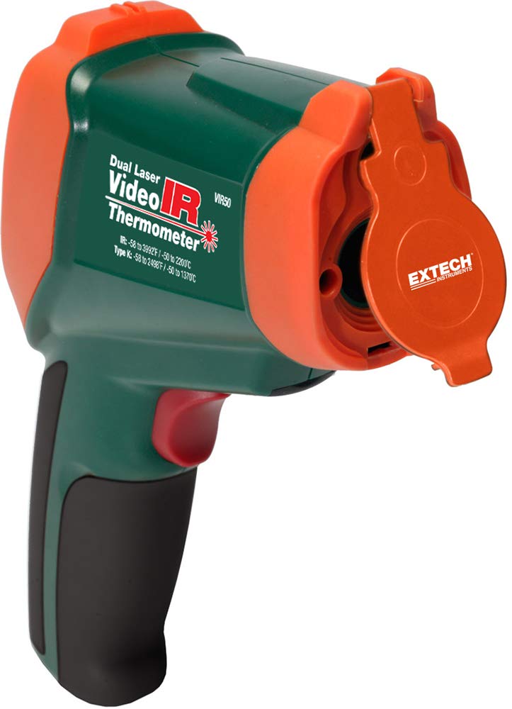 Extech Dual-Laser IR-Video-Thermometer, 1 Stück, VIR50 | IR-Temp -58 bis 3992F (bis 2200°C), 50:1, VGA-Kamera, TFT-Farbe 2,2Zoll, Doppellaser, Typ-K-Eingang