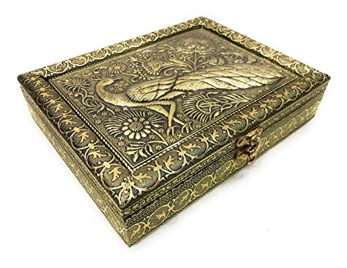 Image of RIOMAX Decorative Empty Dry Fruit Box (4 Section Box) (Golden Peacock)