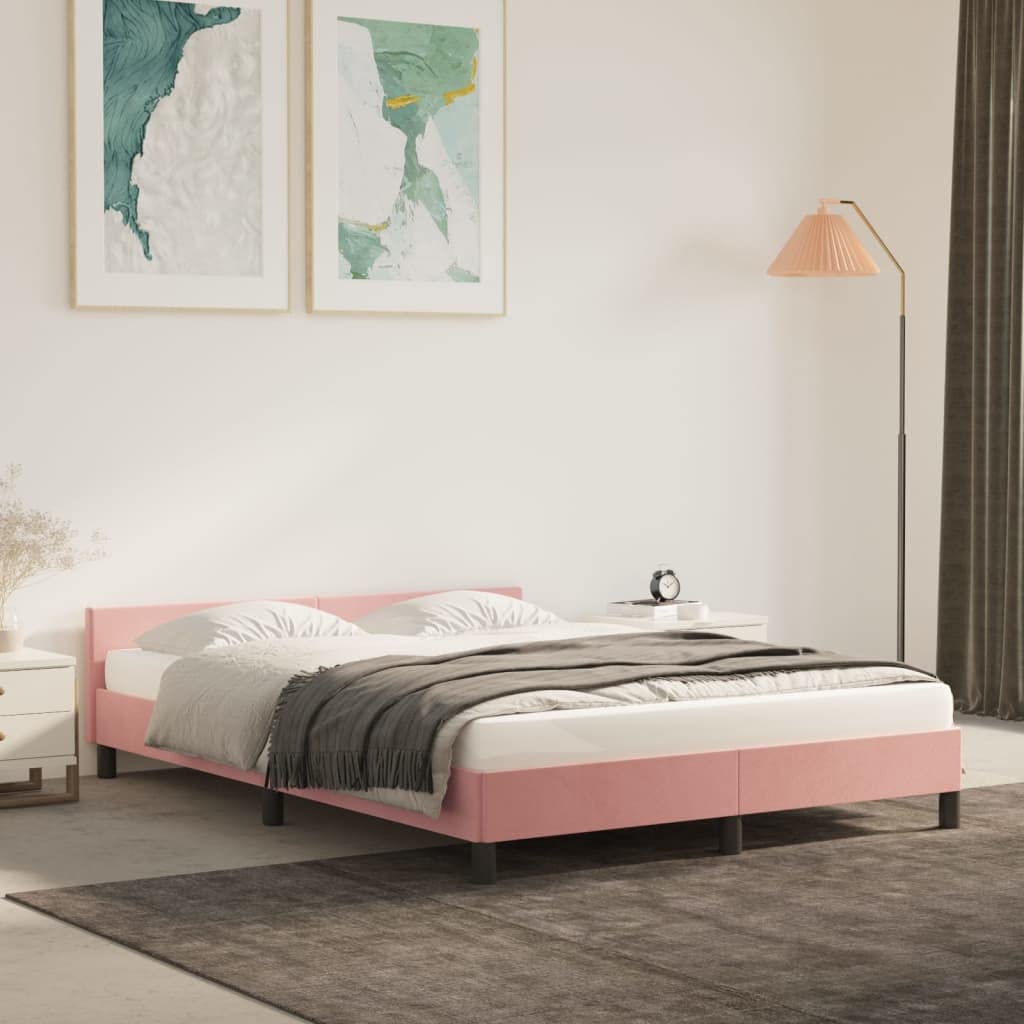 Cadre De Lit Double VidaXL 140x190cm - Tête De Lit Rembourrée Et Sommier à Lattes - Noir