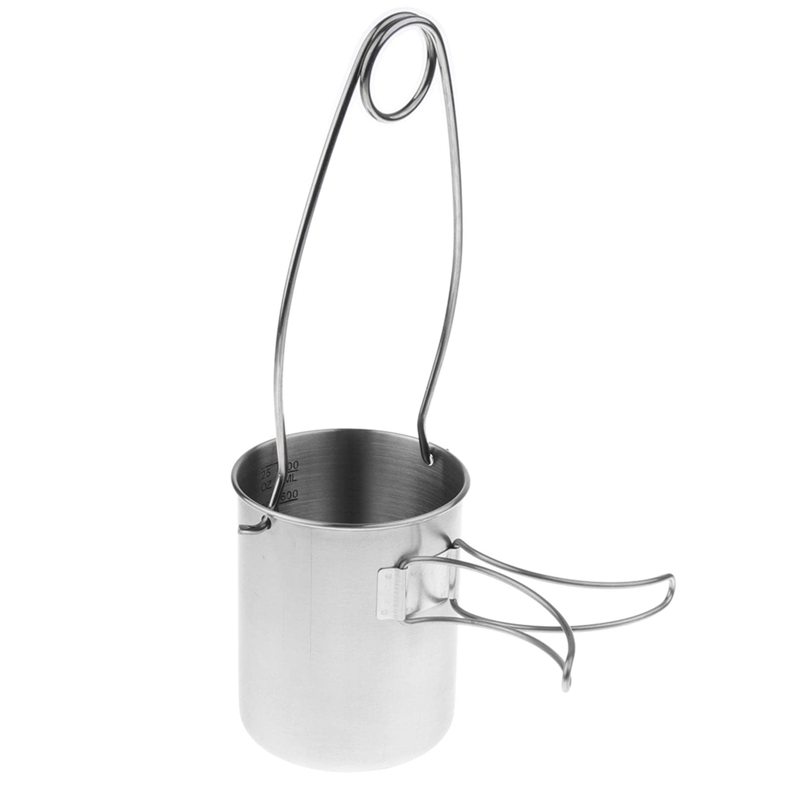 Acciaio Inox Borraccia 1L Con Tazza Annidata E Coperchio | manico pieghevole, utilizzabile sul fuoco, leggera da trasportare, senza odori