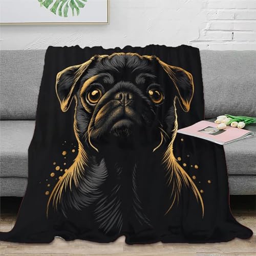 Couverture lit chiens impression 3D en flanelle super douce 150x200cm - 2