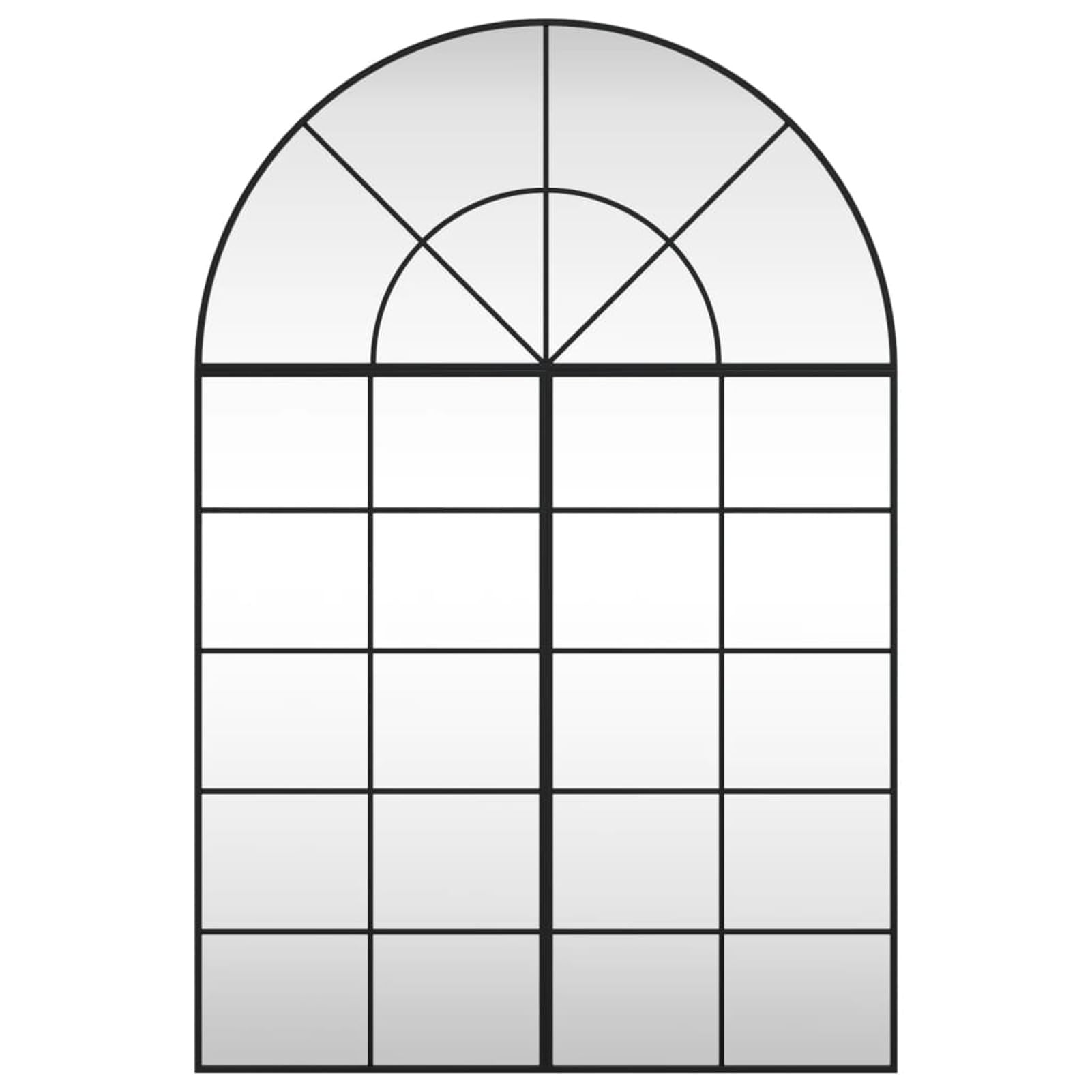 Gecheer Miroir, mural, Desig rétro, arc, fer, 100 x 150 cm, salon, chambre, jardin, extérieur, en fer, grand miroir, miroir décoratif
