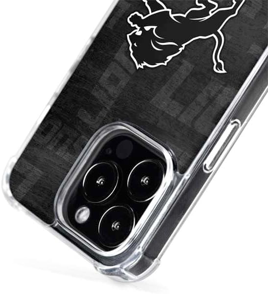 Skinit Phone Case Compatible with MagSafe iPhone 14 Pro Max - Officially Licensed NFL Detroit Lions Black & White Design