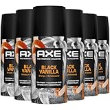 AXE Aluminium-Free Deodorant Body Spray, Travel-Size, Black Vanilla 6-Pack – 72H Odor Protection, Orange + Sandalwood, 1 Oz Ea