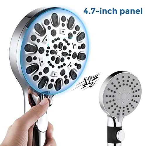 Iopsk Shower Head With Handheld Set 7 Spray High Pressure Detachable Shower Heads With Extra 60" Long Stainless Steel Hose And Adjustable Bracket-Chrome Finish Hand Held Showerhead With On/Off Switch #TOP3