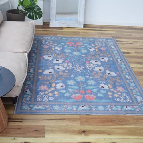 TOCO LIFE �������Ő􂦂郉�O�}�b�g �J�[�y�b�g �K�[�f�� �t�����[�ԕ� 4�T�C�Y 1�� 1.5�� 2�� 2.5�� ����~�� ���� ���g�� �z�b�g�J�[�y�b�g�Ή� (�l�C�r�[, 100×140cm)