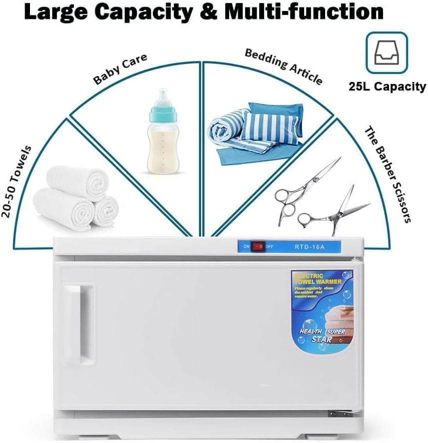 16L Hot Towel Warmer Cabinet with Removable Tray & Non-Slip Feet - Ideal for Salon, Spa, Hotel, Barber Shop - Efficient Towel Heater for Professional Use