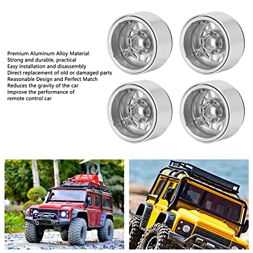 Cubo de roda RC de 1,9 polegadas, RC Beadlock Rim Usinagem CNC de condução estável Liga de alumínio