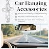 Cross for Car Mirror Hanging, Bling Cars Pendant Charm, Double-Sided Diamond Christian Cross Rearview Mirror Accessories, Car Accessories for Women (Silver)