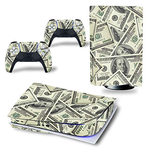 Decals Cover Whole Body Skin Protector for PS5 Playstation 5 Console Wrap Sticker Skin with 2 Wireless DualSense Controller Decal (Ultra HD Edition, 15)