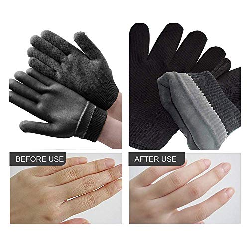 Full Finger Moisturizing Spa Gloves With Gel Lining, Repair And Heal Eczema,Softening Dry Rough And Cracked Hands Overnight,Hand Care For Men And Women,Hydrating Healing Gloves,Beauty Gift(Black) #TOP3