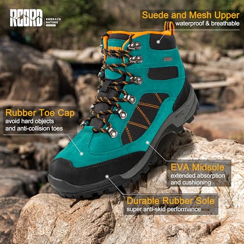 Image of R CORD Hiking Boots Women Waterproof Womens Hiking Boots for Outdoor Trekking Camping Trail Outdoor Hiking Shoes for Women