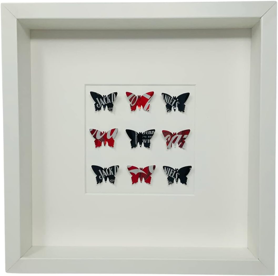 Aluminium Butterfly Jack Daniels & Coke Can Square 3D Box Picture Frame