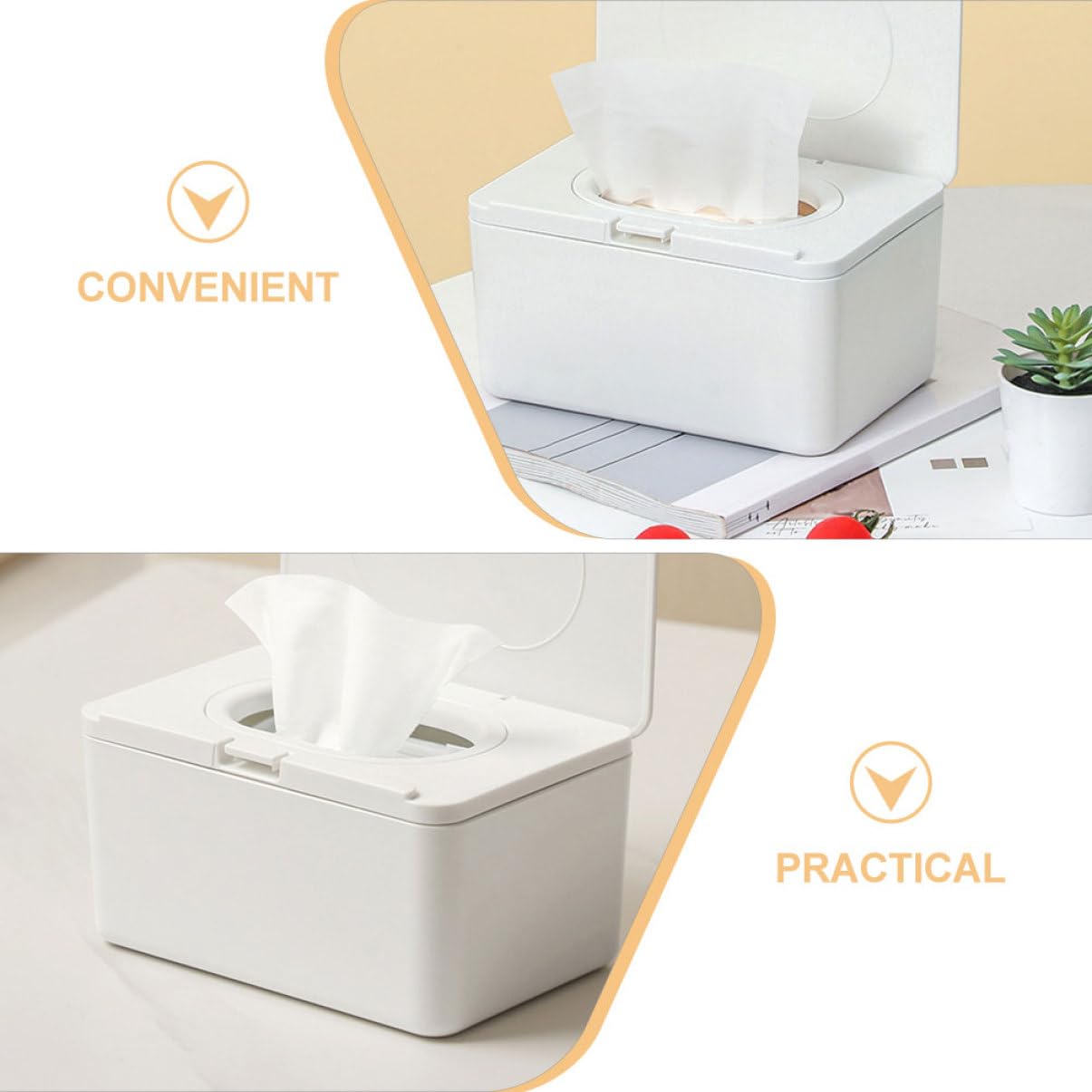 Contenitore per Salviettine Riutilizzabile 2 Pezzi in Plastica Bianca Dispenser Versatile e Moderno per Uso in Bagno e All'aperto