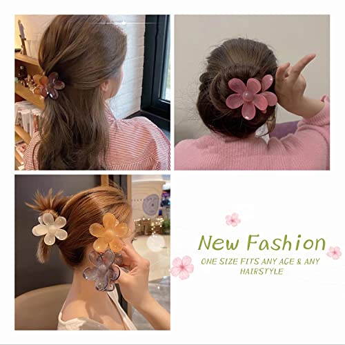 AOENJIE Flower Claw Clips 8-Pack in Transparent Pastels — view 5