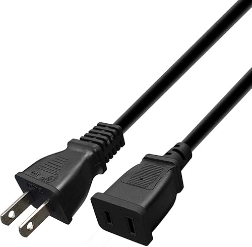 Miniatura 5 de Cable de extensión de alimentación de ahorro de salida de EE. UU., 125 V, 10 A, 2 clavijas, 2 clavijas, para NEMA 5-15P a NEMA 5-15R, bonita