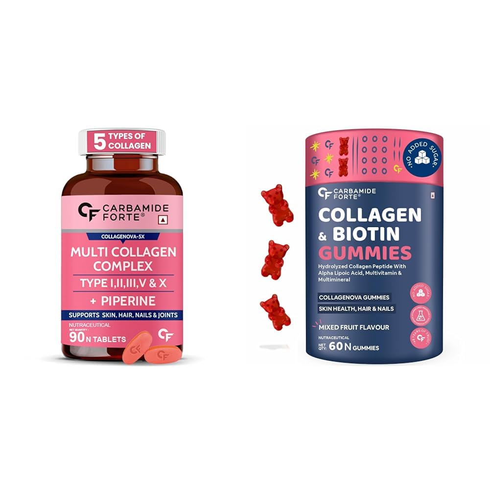 Carbamide Forte Collagen 20g & Collagen Supplements for Women & Men - Mixed Fruit Flavour - 60 Biotin Gummies-image-42