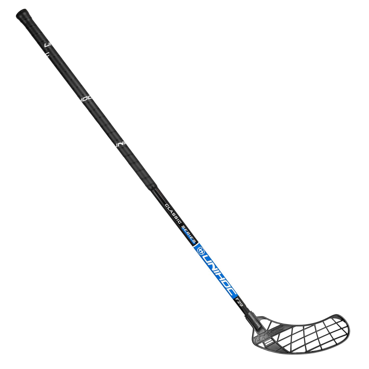 Floorballschläger Unity Classic 29 | Verbessertes Griffband, Flex-Schaft | Unity Blatt | PE Kelle | Glasfiber & Carbon Composite Schaft | IFF-Zertifikat | ø2,9 cm