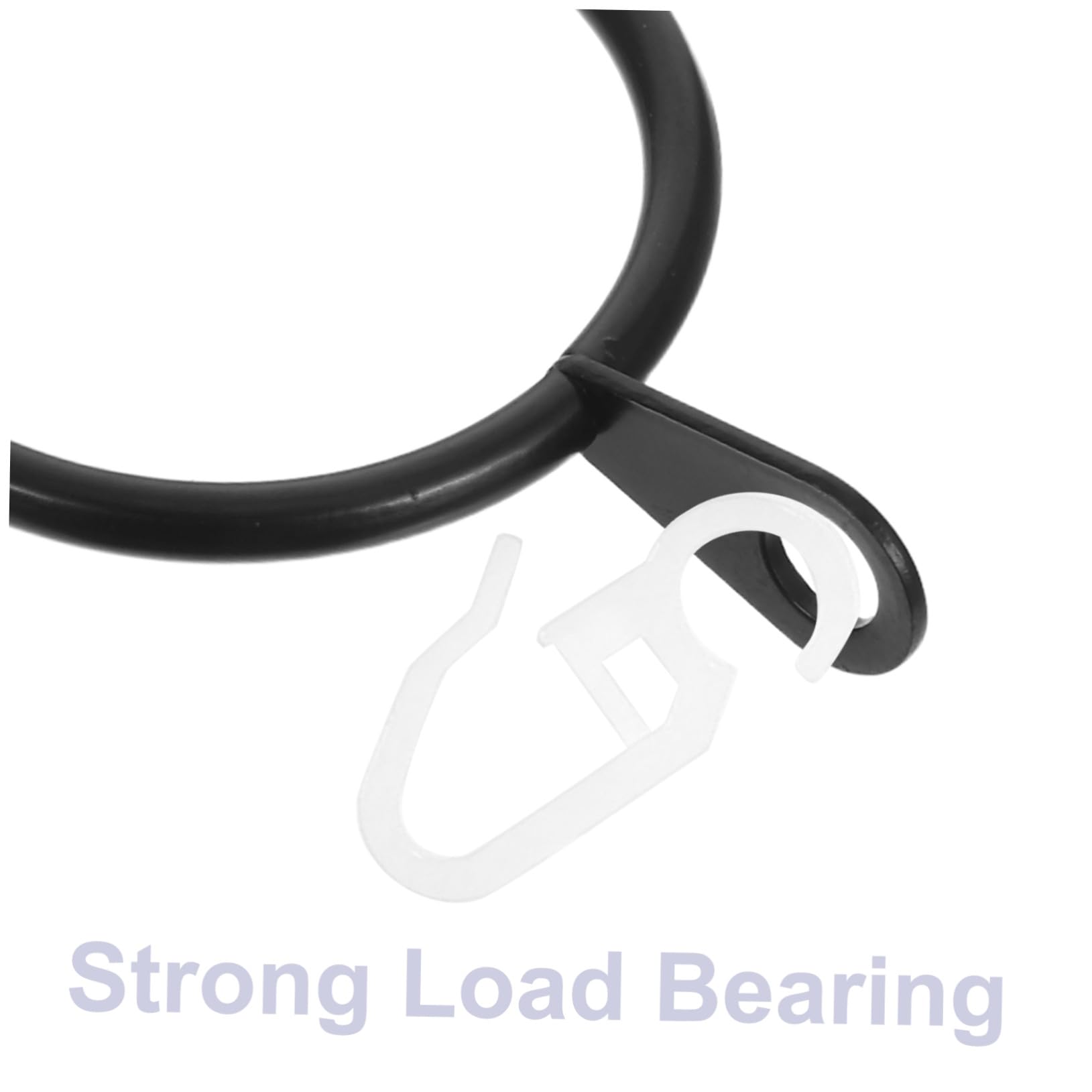 SOIMISS 45 Set Anelli e Ganci per Tende in Metallo Nero Resistenti per Tende Pesanti Antideformazione Supporto Affidabile per Aste Scorrevoli Finestre Bagno