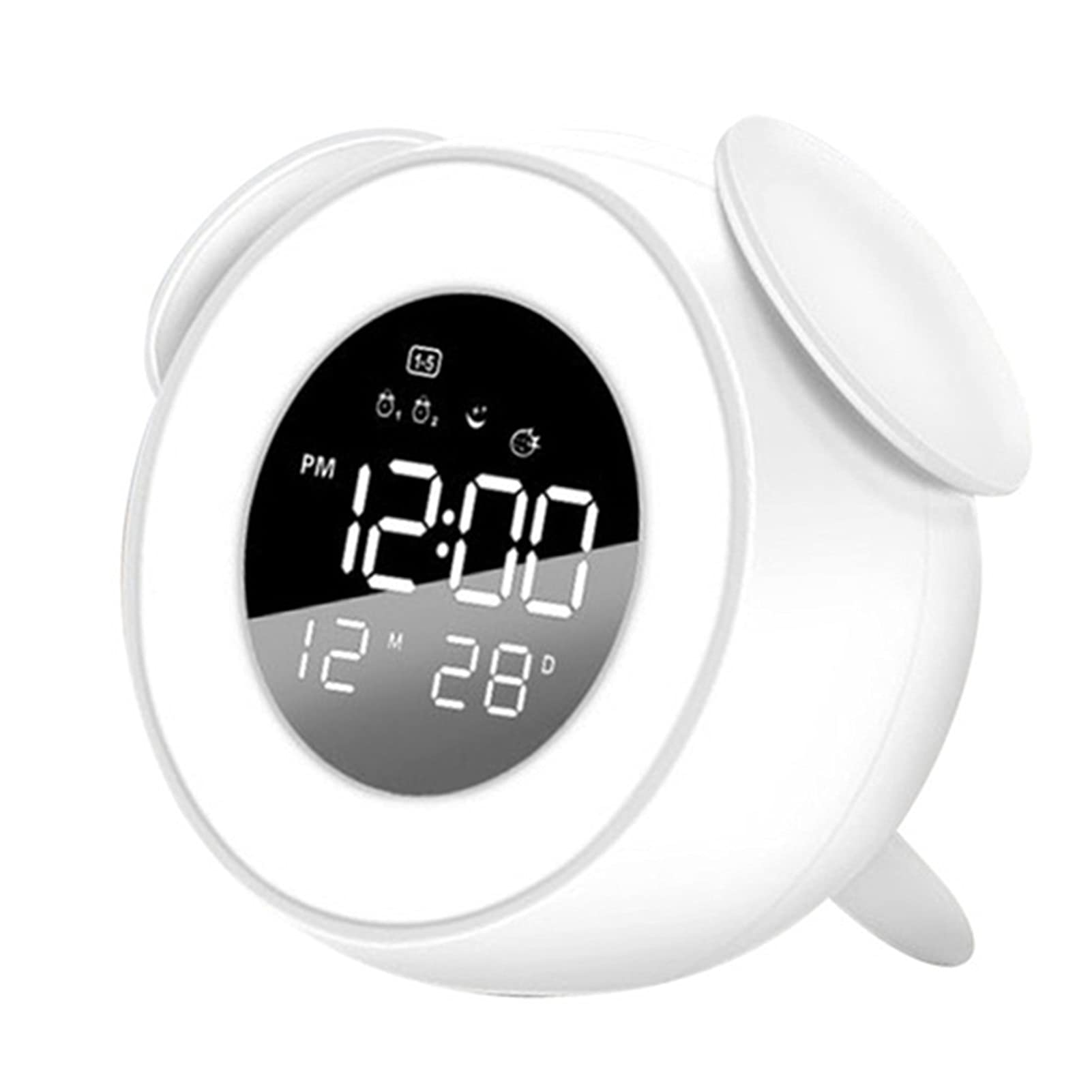 Wake-Up Light, Sveglia con Simulazione di Alba, Funzione di Aiuto al Sonno, Doppio Allarme e Snooze, per Bambini, Adulti, Camere da Letto (Color : White)