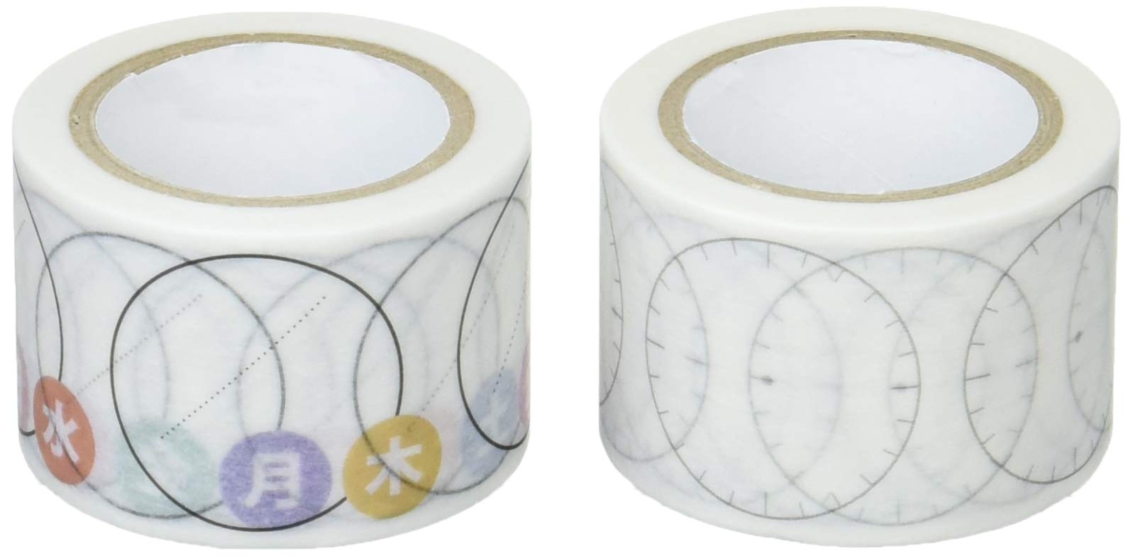 Amazon | WRC マスキングテープ スケジュール用 30mm 2P 日付 & 時計