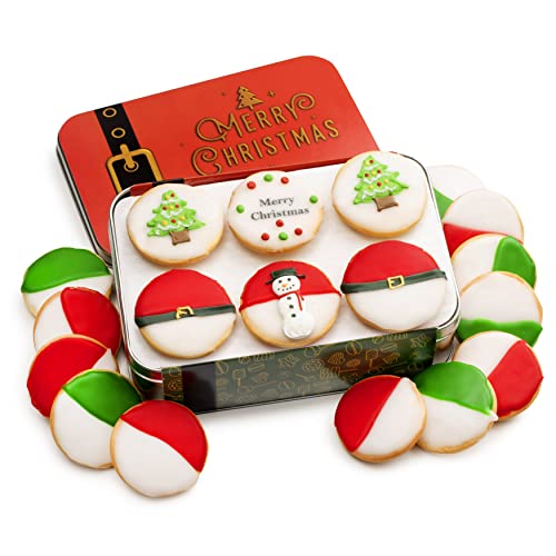 Christmas Cookies Tin Decorated Black And White Cookies