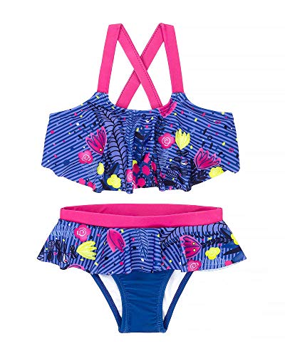 Deux par Deux Girls' Bikini in Flowers Print Splish Splash, Sizes 2-12