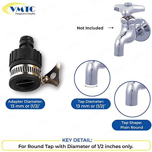Image of VMTC Heavy-Duty Tap Connector Pair for 1 /2 inch Round Taps: Secure Connection, High-Pressure Resistant, Compatible with 1 /2-inch Pipes