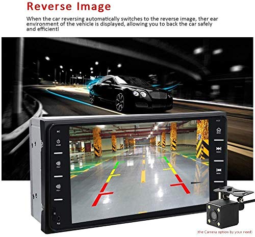 Double Din Car Stereo Radio 7 Inch Touch Screen Bluetooth FM Radio Receiver with USB AUX-in Port Support Smart Phone Mirror Link + Mini 4 LEDs Backup Camera for Toyota Corolla
