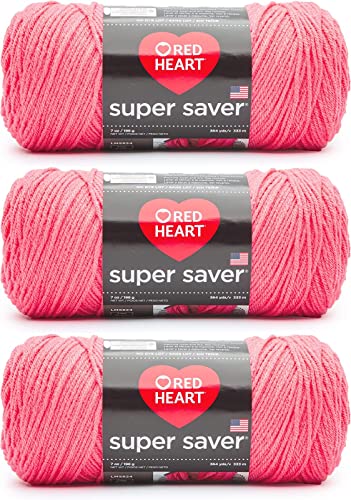Image of Red Heart Super Saver Persimmon Yarn - 3 Pack of 7oz /198g - Acrylic - 4 Medium (Worsted) - 364 Yards - Knitting /Crochet
