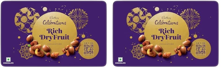 Image of Cadbury Celebrations Rich Dry Fruit Collection Chocolate Diwali Gift Pack, 177 g (Pack of 2)