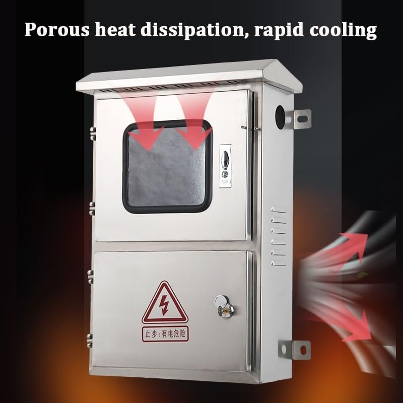 304 Stainless Steel Waterproof Electrical Enclosure Box, Outdoor Junction Box for Automated Systems, Metal Project Box with Lock & Mount,