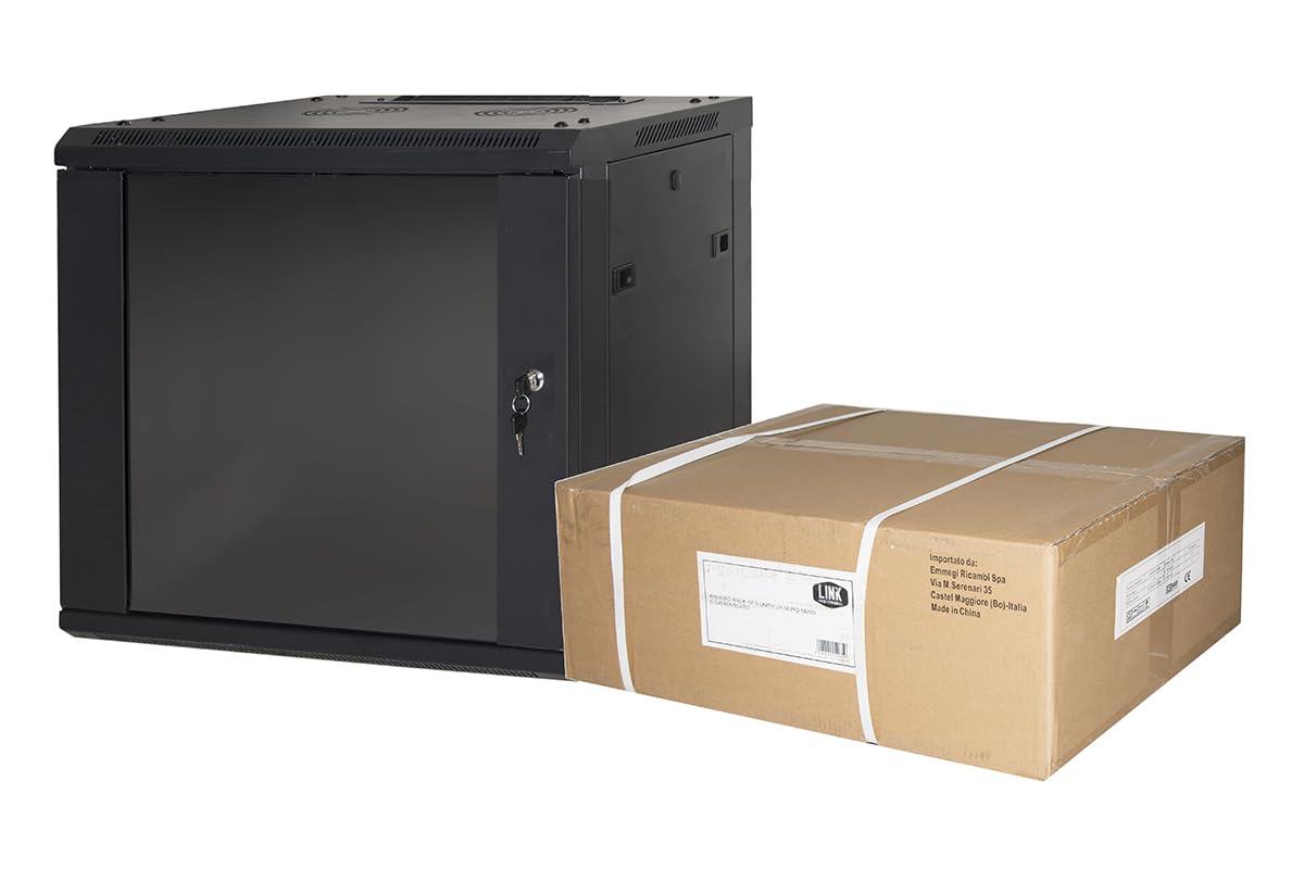 CO1906UNL - Armario Rack 19" 6u Link Serie Light Color Negro con Puerta Cristal (axpxl) mm 300x400x530 Estante Incluido