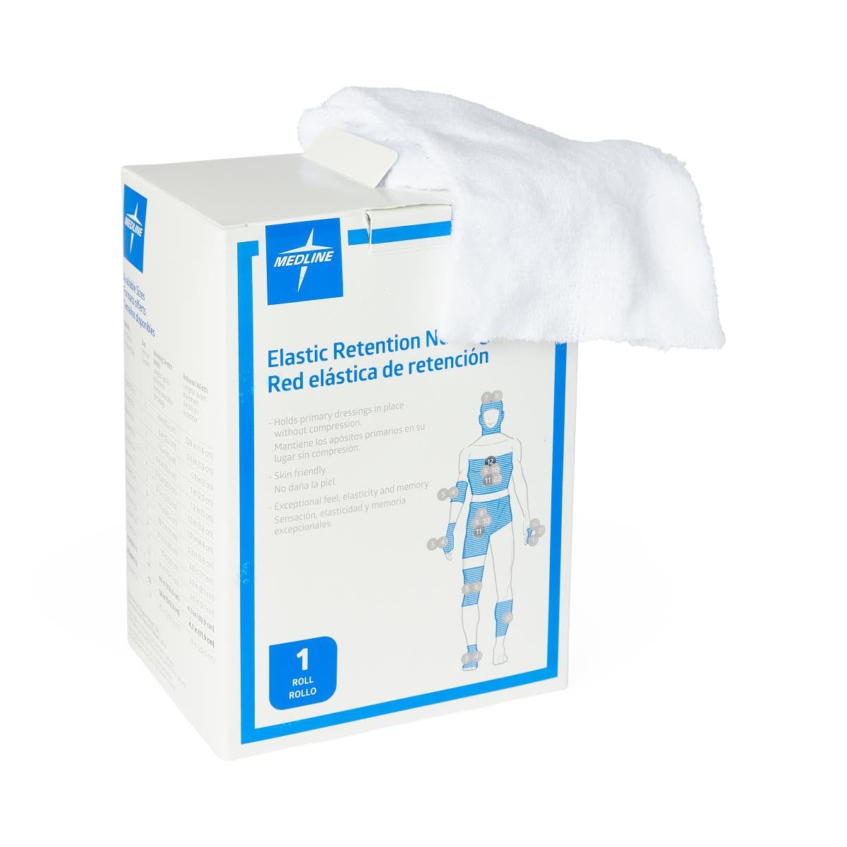 Medline Stretch Tubular Elastic Dressing Retention Net, Size 11, (" x 25 yds), Ideal for Wound Care, Single Pack