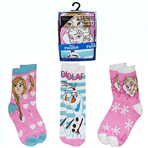 Disney Die Eiskönigin Socken 12 Kinder – 2 Größen 100% Polyester Kleidung Gr. 12 Kids - 2 Size, mehrfarbig