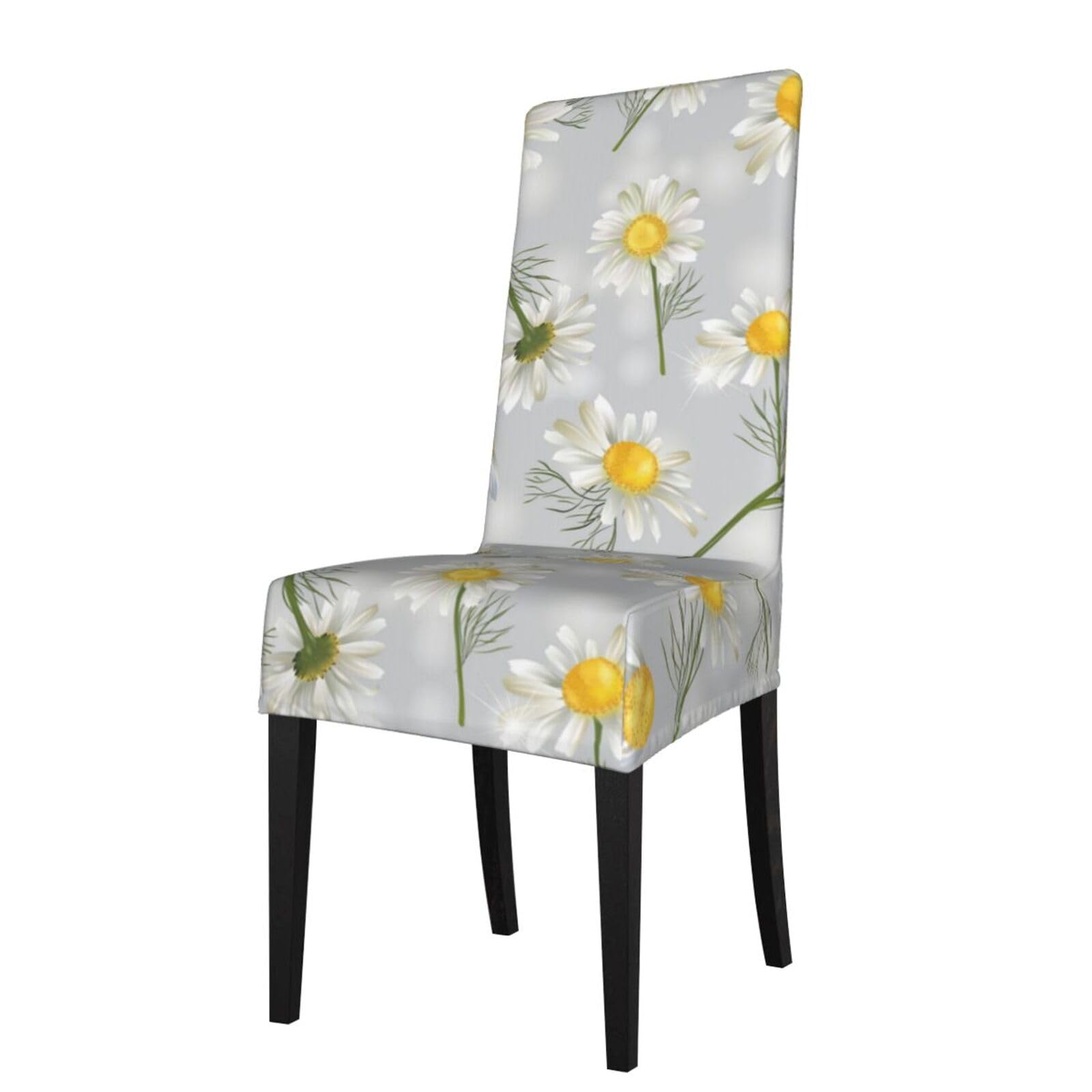 LKYMOH Chamomile Flowers, Chair Covers Stretch Chair Slipcovers for Dining Room, for Party Pet Protection Universal Fit Soft Polyester