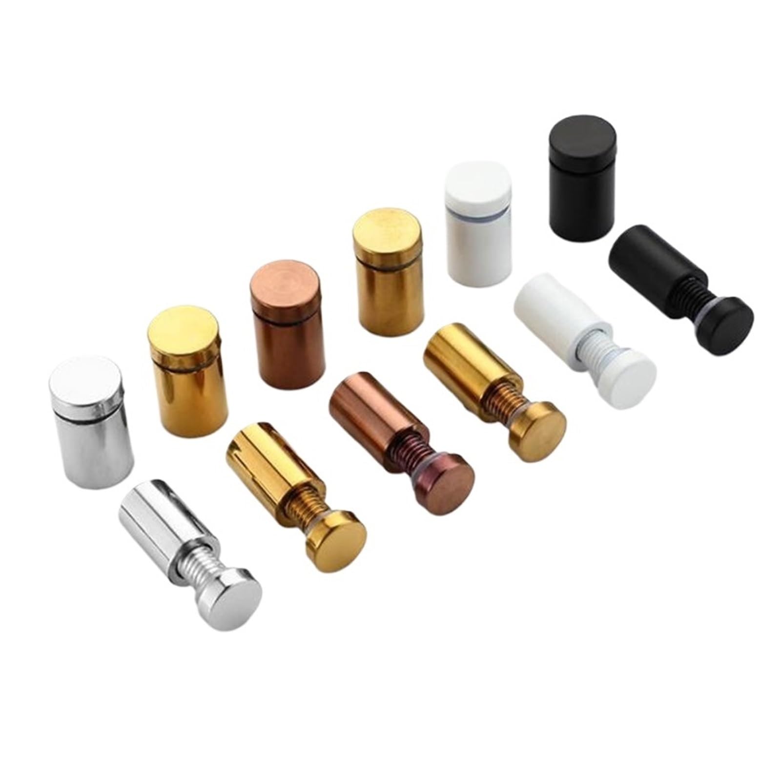 Fijaciones para separadores， 10 piezas de fijaciones de separación, tornillos de acero inoxidable for carteles publicitarios, pernos, soportes for clavos publicitarios, tornillos de montaje(Schwarz,19