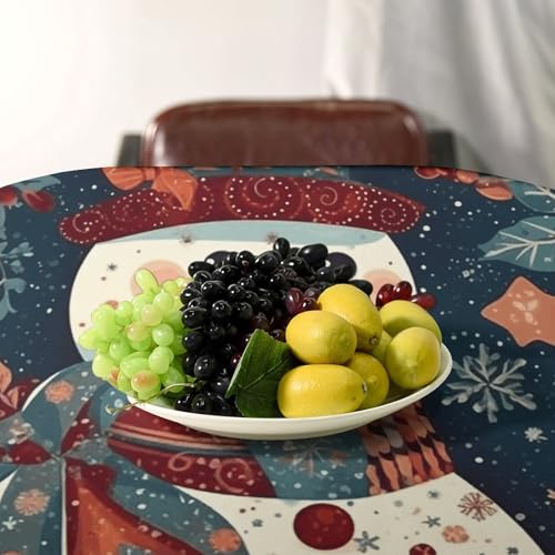 Nappe rectangulaire en tissu lavable avec imprimé patchwork bonhomme de neige - 5