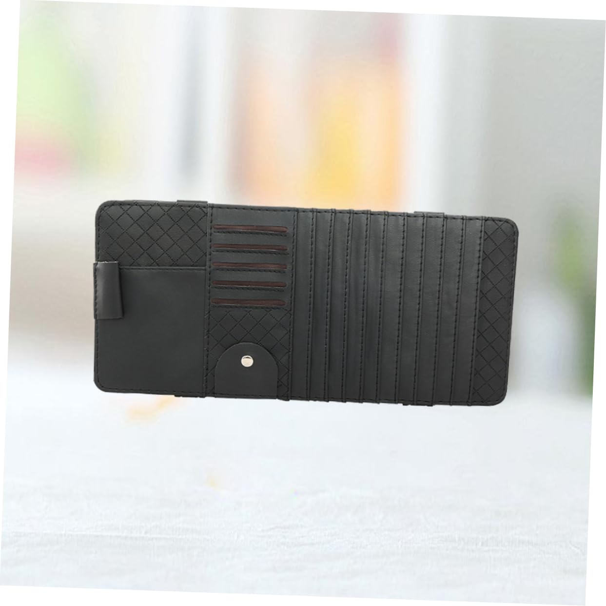 ibasenice 2 Stücke Sonnenblende Lagerung Organizer Fahrzeug Lagerung Tasche Stift Slot Leder Organizer