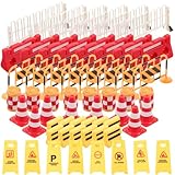 ibasenice Barricade Signal Toy - 62PCS Dollhouse Construction Street Playset Mini Traffic Barricade Cone Crosswalk Signal Toy Plastic Road Sign Warning Sign for Traffic Educational Model