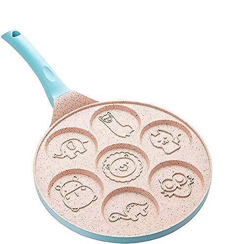 BZVCRTYKL Sartén for panqueques Antiadherente - Sartén for panqueques - Sartén for panqueques con Huevo, blinis y Mini Crepes for máquina Antiadherente 7 Animal - Animal rosa/272(Blue Animal)