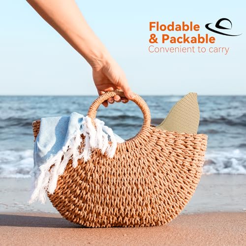 Ohaayoo Oversized Sun Straw Hat For Women, Beach Hats For Women Upf 50 Floppy Wide Brim Summer Hat Handmade Roll Up Floppy Sun Hat For Summer Beach Cap thumb #6