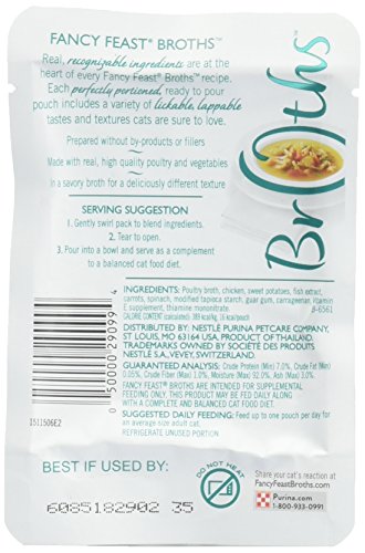 Purina Fancy Feast Broth For Cats, Classic, With Chicken & Vegetables, 1.4-Ounce Pouch, Pack Of 32 #TOP16