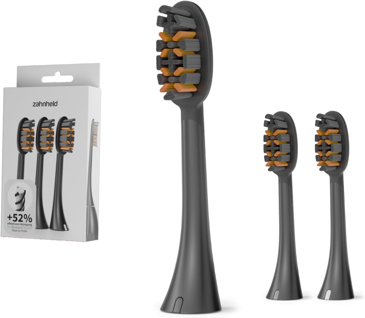 3 Interchangeable Heads X Bristles Suitable for Sonic Toothbrush Gero Color White