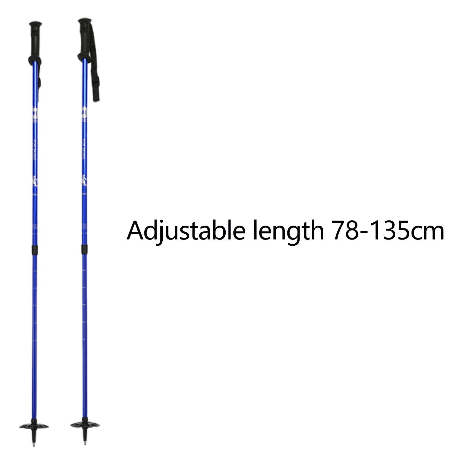 2 Pièces Bâtons de Randonnée Ski Télescopique Aluminium Alliage Système de Verrouillage Rapide Poignée Confortable Adapté Aux Expéditions Activités Ne