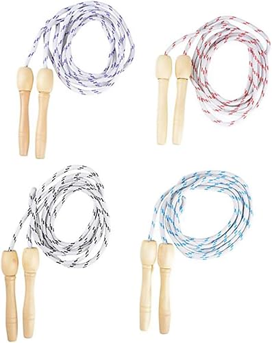 Miniatura 2 de The Dreidel Company - Cuerdas de salto duraderas para niños, nailon con asas de madera, actividades de salto en interiores y exteriores, recuerdos